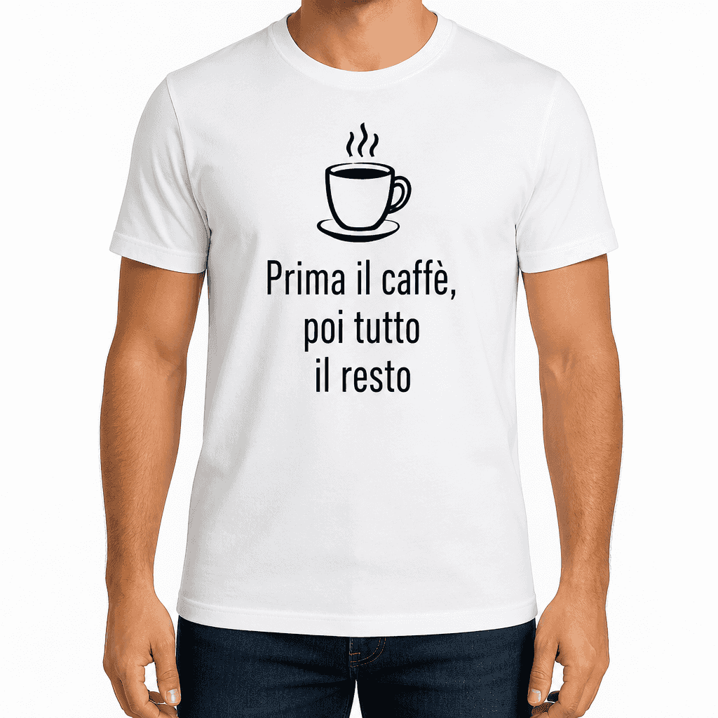 Maglietta per collega – Prima il caffè, poi tutto il resto