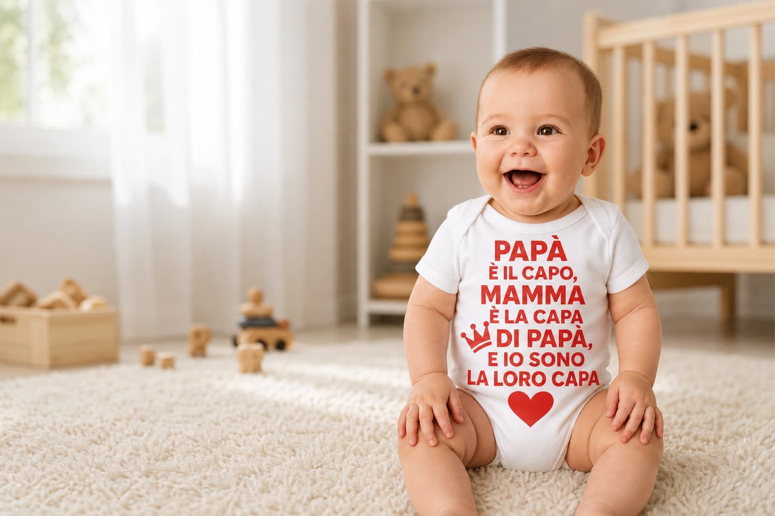 Neonata con il body Papà è il capo – Tshirt-divertenti.com