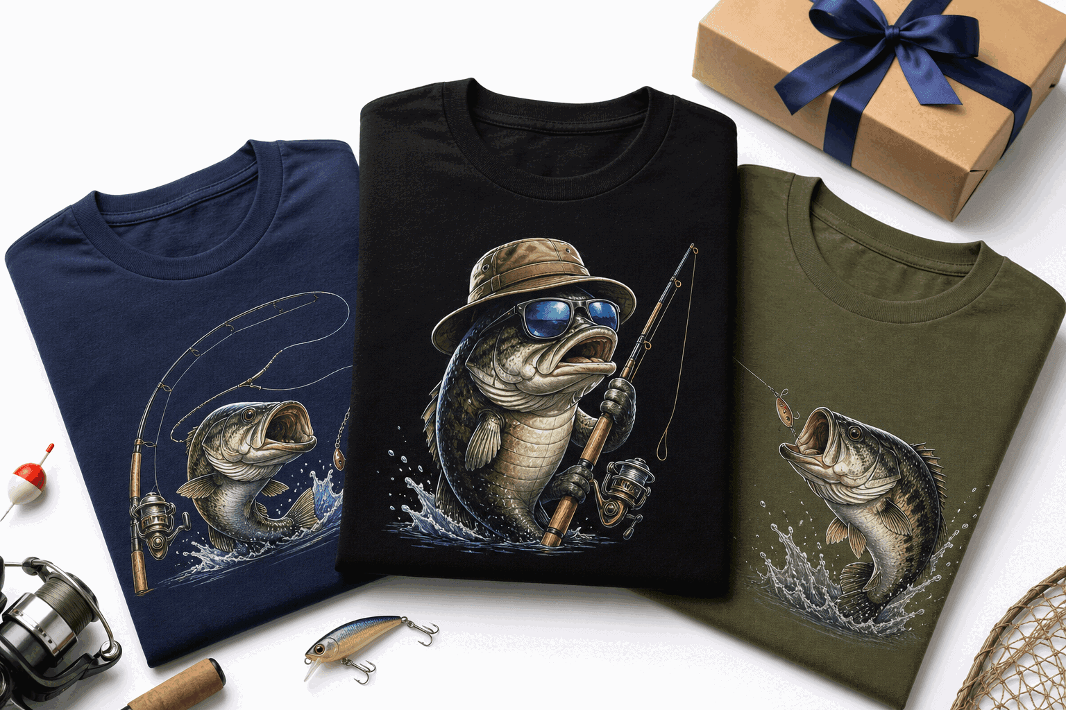 Magliette divertenti per pescatori: regalo compleanno