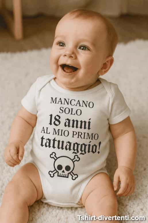 Body per neonati divertente 18 anni al tatuaggio