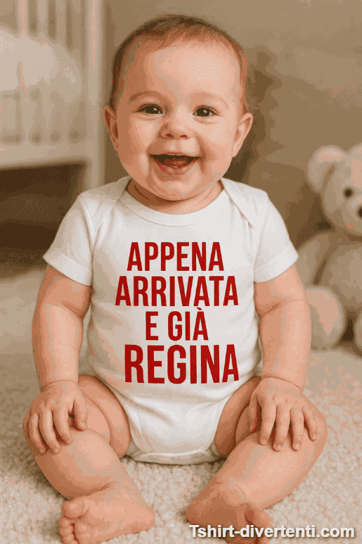 Body per neonati divertente appena arrivata e già regina