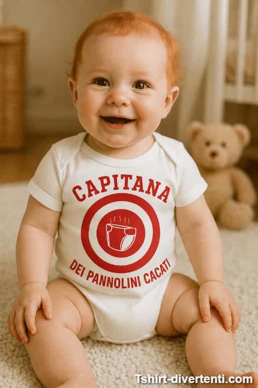 Body per neonati divertente capitana dei pannolini cacati