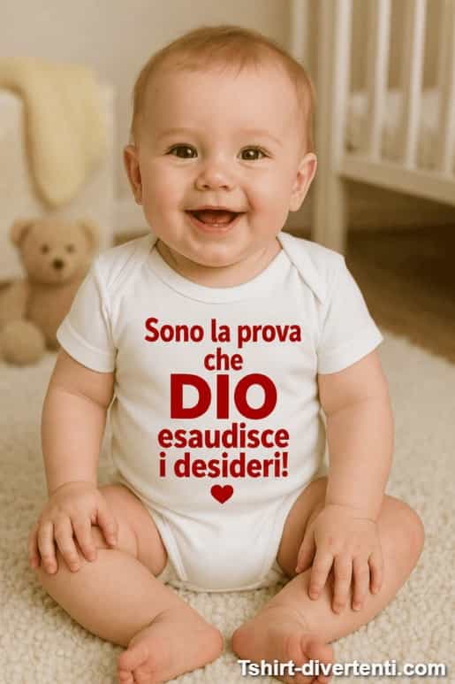 Body per neonati divertente Dio esaudisce desideri