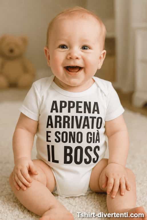 Body per neonati divertente già il boss