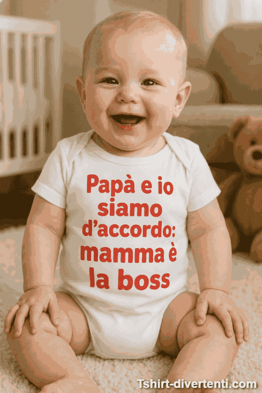 Body per neonati divertente mamma è la boss