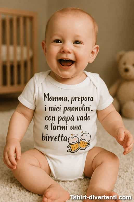 Body per neonati divertente mamma prepara pannolini