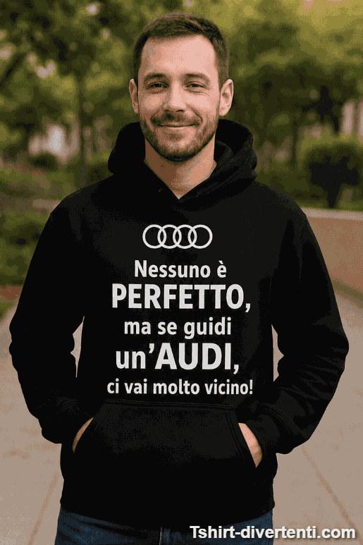 Felpa con cappuccio divertente marca auto a scelta