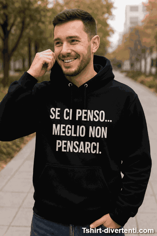 Felpa con cappuccio divertente meglio non pensarci