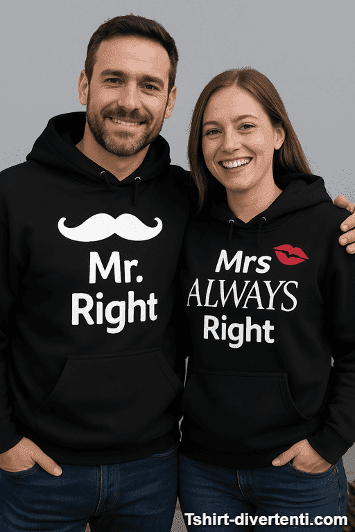 Felpe di coppia Mr Right Mrs Always Right