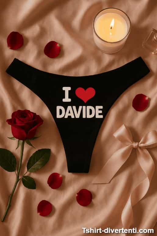 Intimo donna divertente I love con nome a scelta