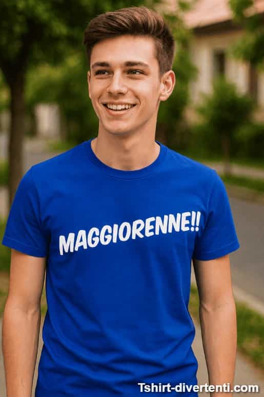 Maglietta divertente 18 anni maggiorenne