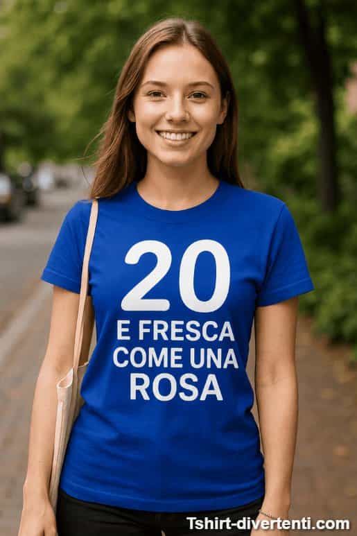 Maglietta divertente 20 e fresca come una rosa