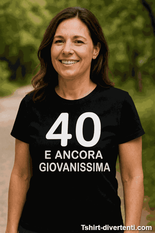 Maglietta divertente 40 e ancora giovanissima