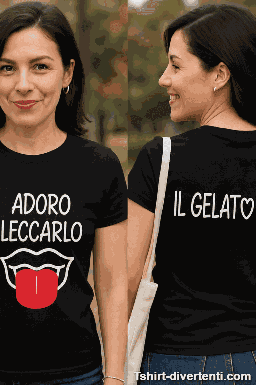 Maglietta divertente adoro leccarlo il gelato