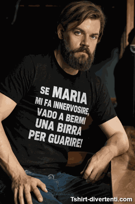 Maglietta divertente birra antistress con nome a scelta