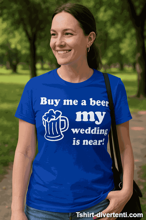 Maglietta divertente Buy me a beer my wedding is near