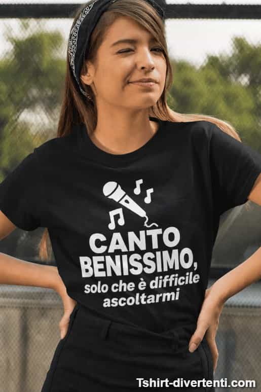 Maglietta divertente canto benissimo