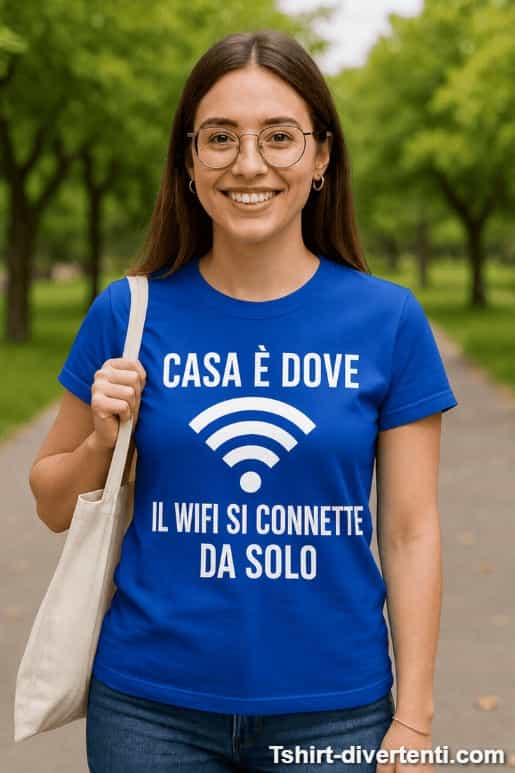 Maglietta divertente casa è dove il wifi
