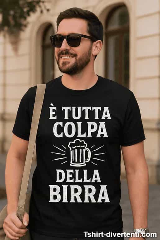 Maglietta divertente è tutta colpa della birra