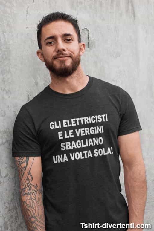Maglietta divertente elettricisti e vergini