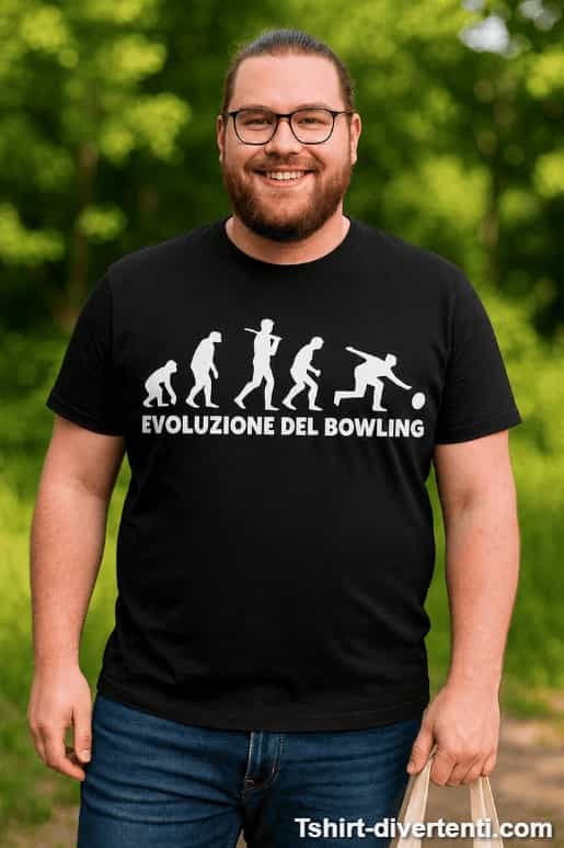 Maglietta divertente evoluzione del bowling