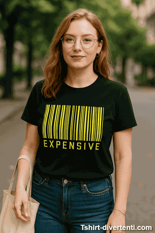 Maglietta divertente Expensive barcode