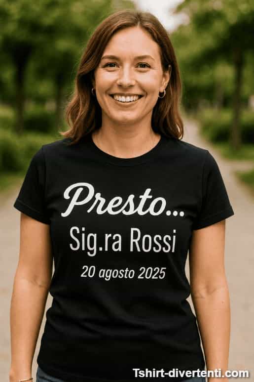 Maglietta divertente futura sposa con nome a scelta
