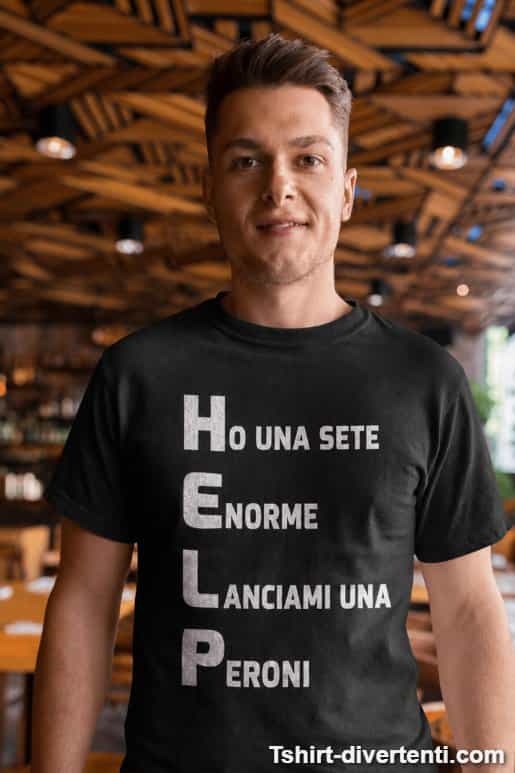 Maglietta divertente Help Peroni