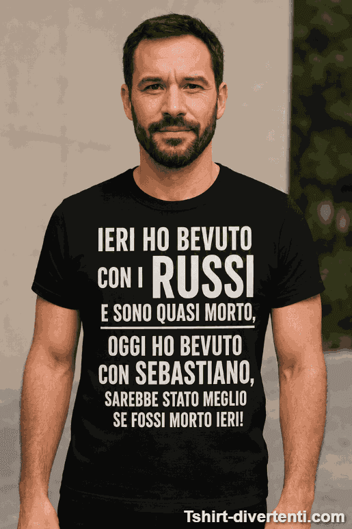 Maglietta ieri ho bevuto con i russi con nome a scelta