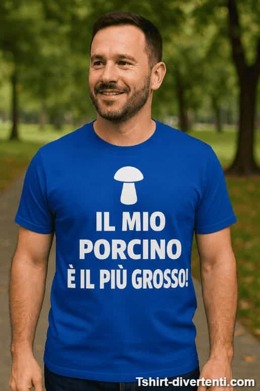 Maglietta divertente il mio porcino più grosso