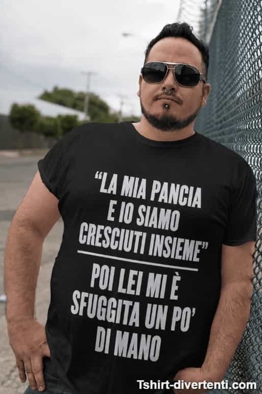 Maglietta divertente io e la mia pancia
