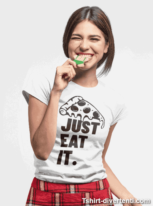 Maglietta divertente Just Eat It pizza