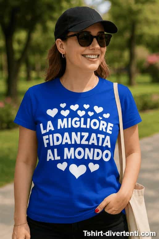 Maglietta divertente la migliore fidanzata al mondo