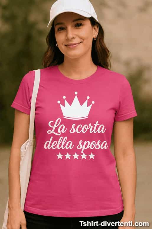 Maglietta divertente la scorta della sposa classica