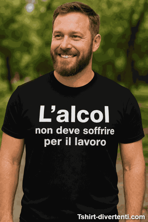 Maglietta divertente l'alcol non deve soffrire per lavoro