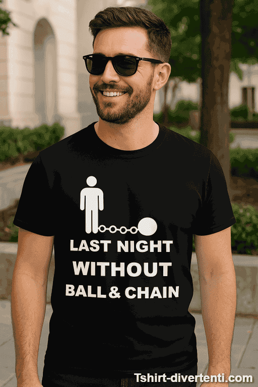 Maglietta divertente Last night without ball and chain