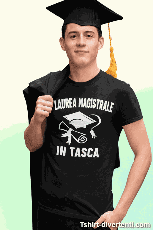 Maglietta divertente laurea magistrale in tasca