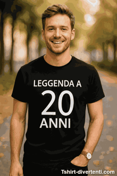 Maglietta divertente leggenda a 20 anni