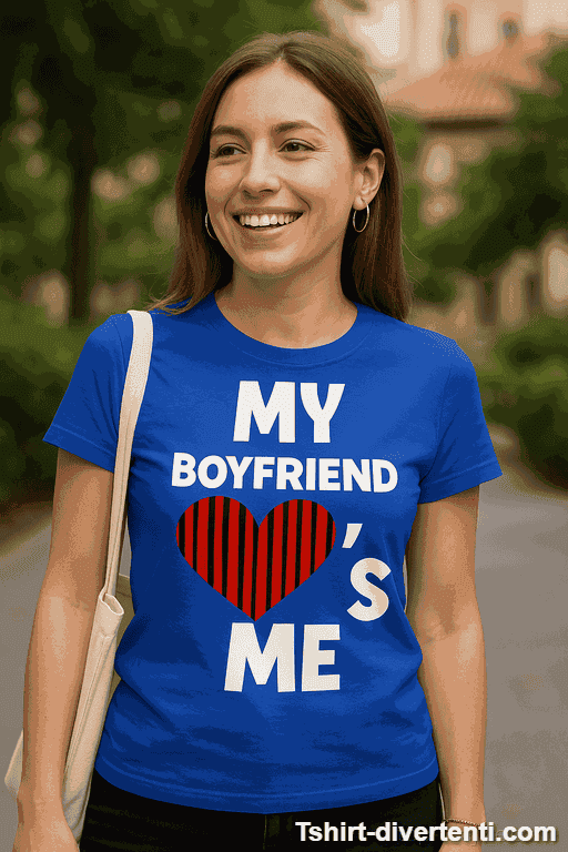 Maglietta divertente my boyfriend loves me