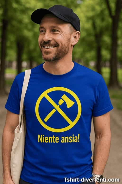 Maglietta divertente niente ansia