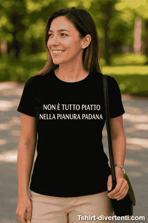 Maglietta divertente non è tutto piatto Pianura Padana