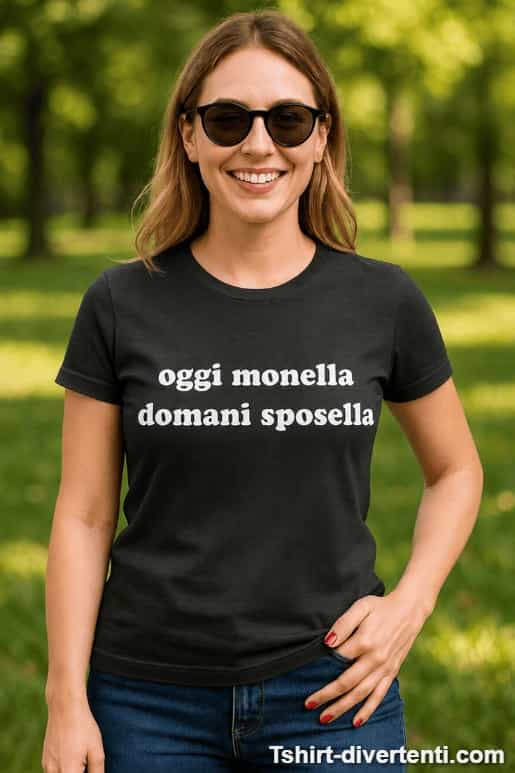 Maglietta divertente oggi monella domani sposella