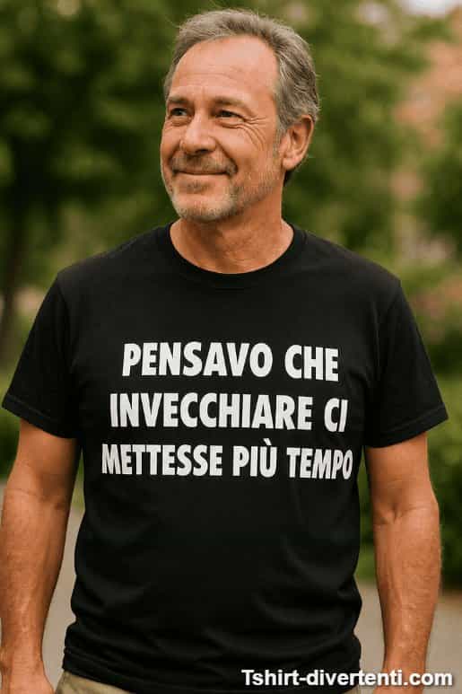 Maglietta divertente invecchiare dura troppo bianca
