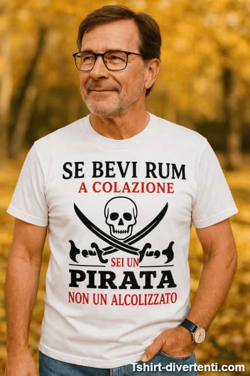 Maglietta divertente pirata non alcolizzato