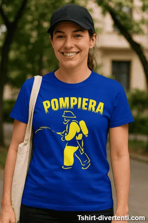 Maglietta divertente pompiera