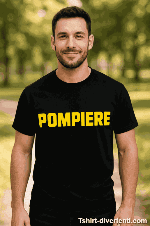 Maglietta divertente pompiere con idrante