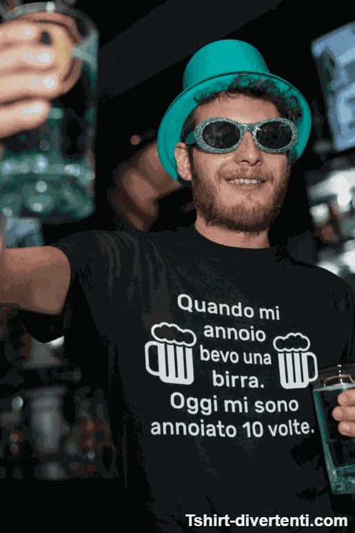 Maglietta divertente quando mi annoio bevo birra