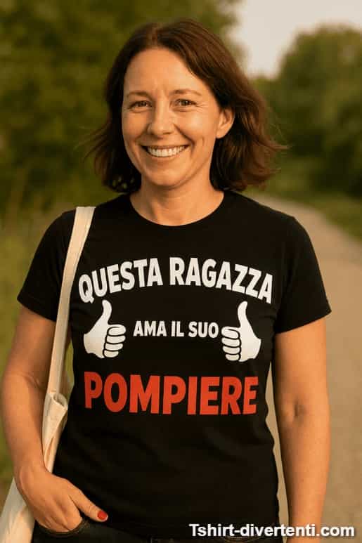 Maglietta divertente questa ragazza ama il pompiere