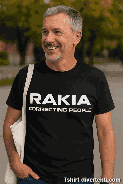 Maglietta divertente Rakia correcting people