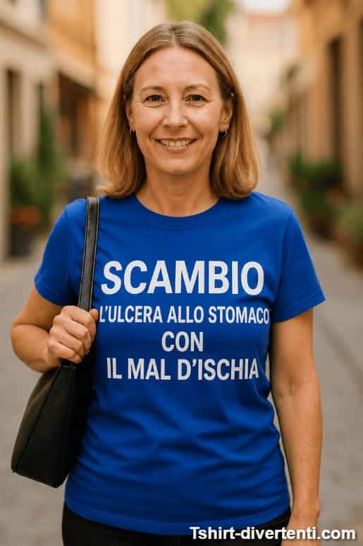 Maglietta divertente scambio ulcera con mal d'Ischia